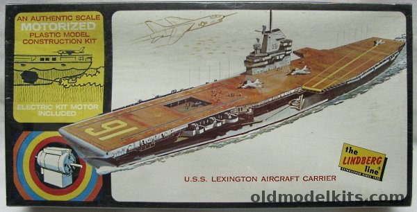 Lindberg 1/888 USS Lexington CV-16 Aircraft Carrier (Essex Class) - Motorized, 7103M plastic model kit